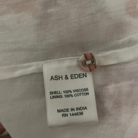 Ash & Eden Idika Pintuck Maxi Umbrella Dress Pink Chink Sz S Block Print Roman - Picture 11 of 13